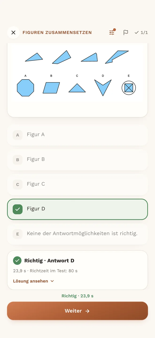 Figuren zusammensetzen in der App MedAT red